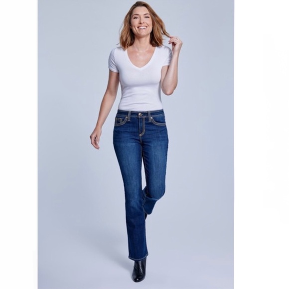 Seven7 The Rocker Slim Thick Stitch Embroidered Bootcut Jeans - Picture 3 of 14